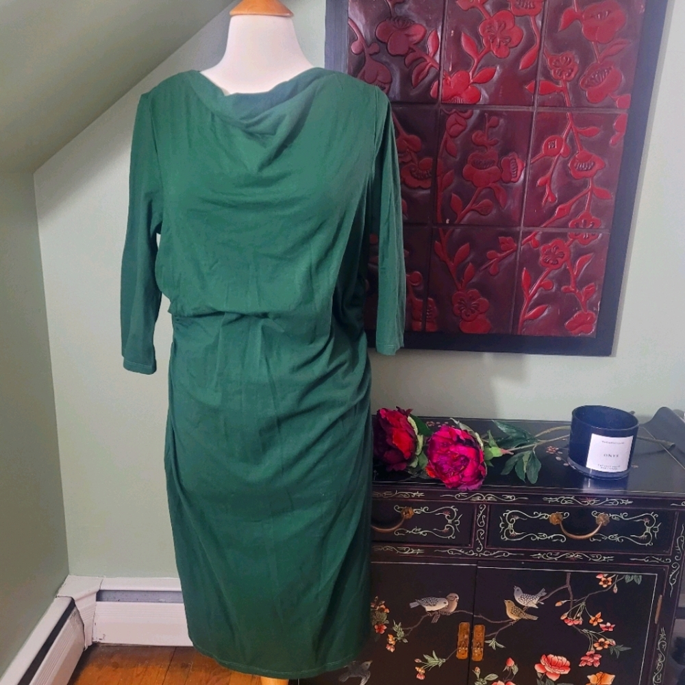 eShakti emerald forest cotton dress Size 16